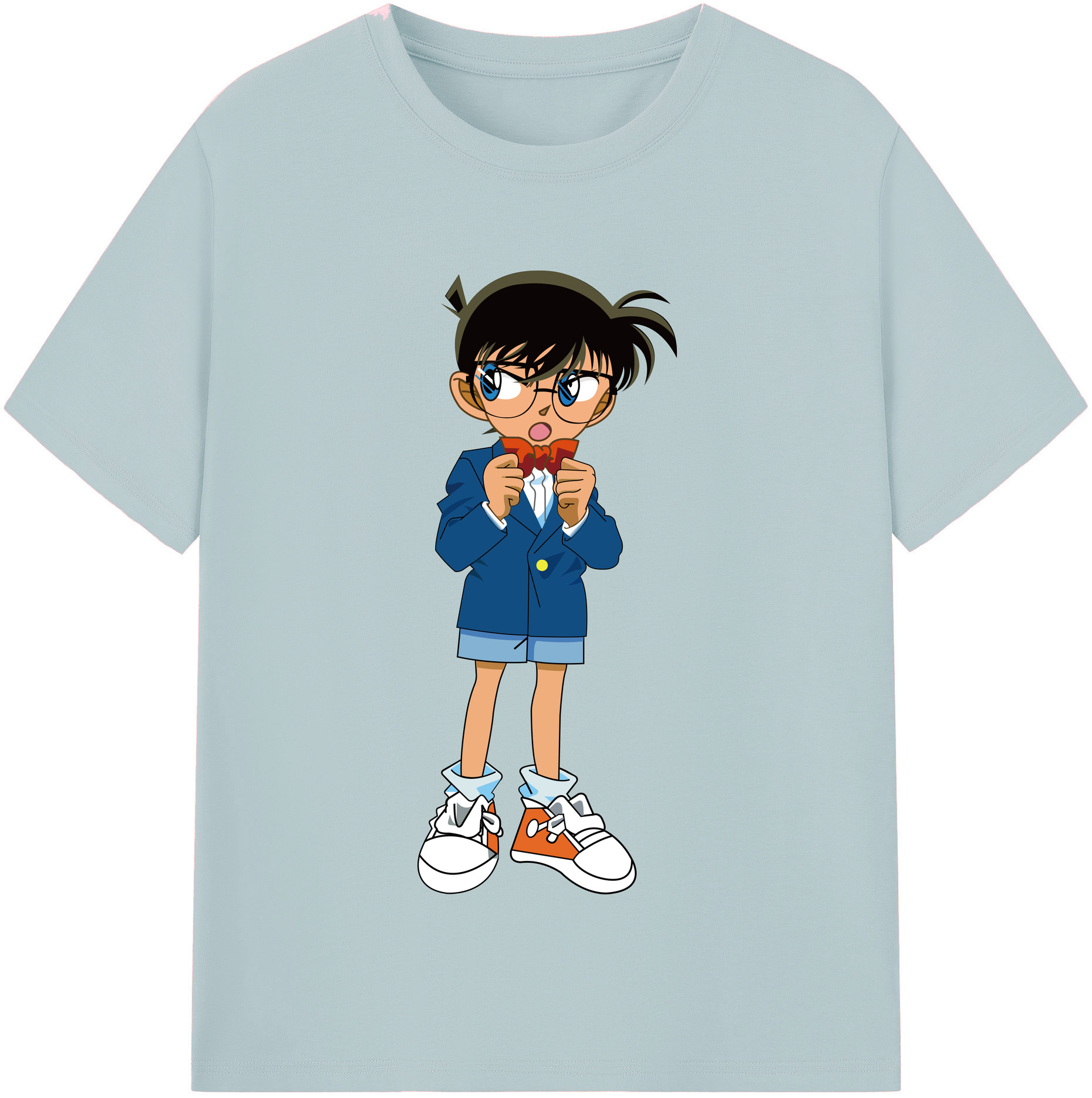 （画像用） 名探偵コナン 江戸川 コナン Detective Conan Conan Edogawa 綿100％半袖Tシャツ（フロントプリント）